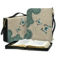 thumbnail image 3 of ZUXONGSY Boho Mandala Butterfly Print Bible Cover for Women Men Leather Bible Bag with Handle and Detachable Strap Portable Bible Holder Zippered Bible Protector, L, 3 of 7