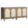 thumbnail image 2 of Woven Rattan Sideboard Cabinet, Kitchen Storage Cabinet with Adjustable Shelf, Freestanding Storage Sideboard for Living Room, Dining Room, Hallway, Entry, 2 of 8