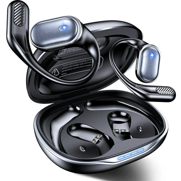 VEATOOL T6 Open Ear Headphones,Bluetooth 6.0 Wireless Earbuds,72H Playtime Stereo Sound Earphones,Air Conduction IPX7 Waterproof Open Ear Earbud with Ear Hooks, Sport Headset for Cycling Workouts