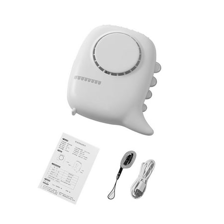 

Neck Fan USB Rechargeable Handheld Cooling Fan Low-noise Adjustable Hanging Desk Cooler White