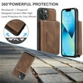 thumbnail image 3 of for iPhone 12 Pro Max Wallet Case, Minimalist Luxury PU Leather Magnetic Detachable Credit Card Holder, 2 in 1 Zipper ID Cash Slot, Magnetic Closure Kickstand Folio Flip Slim Cover,Brown, 3 of 14