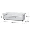 thumbnail image 3 of GDF Studio Zyiere Tufted Chesterfield Faux Leather 3 Seater Sofa, White and Dark Brown, 3 of 11