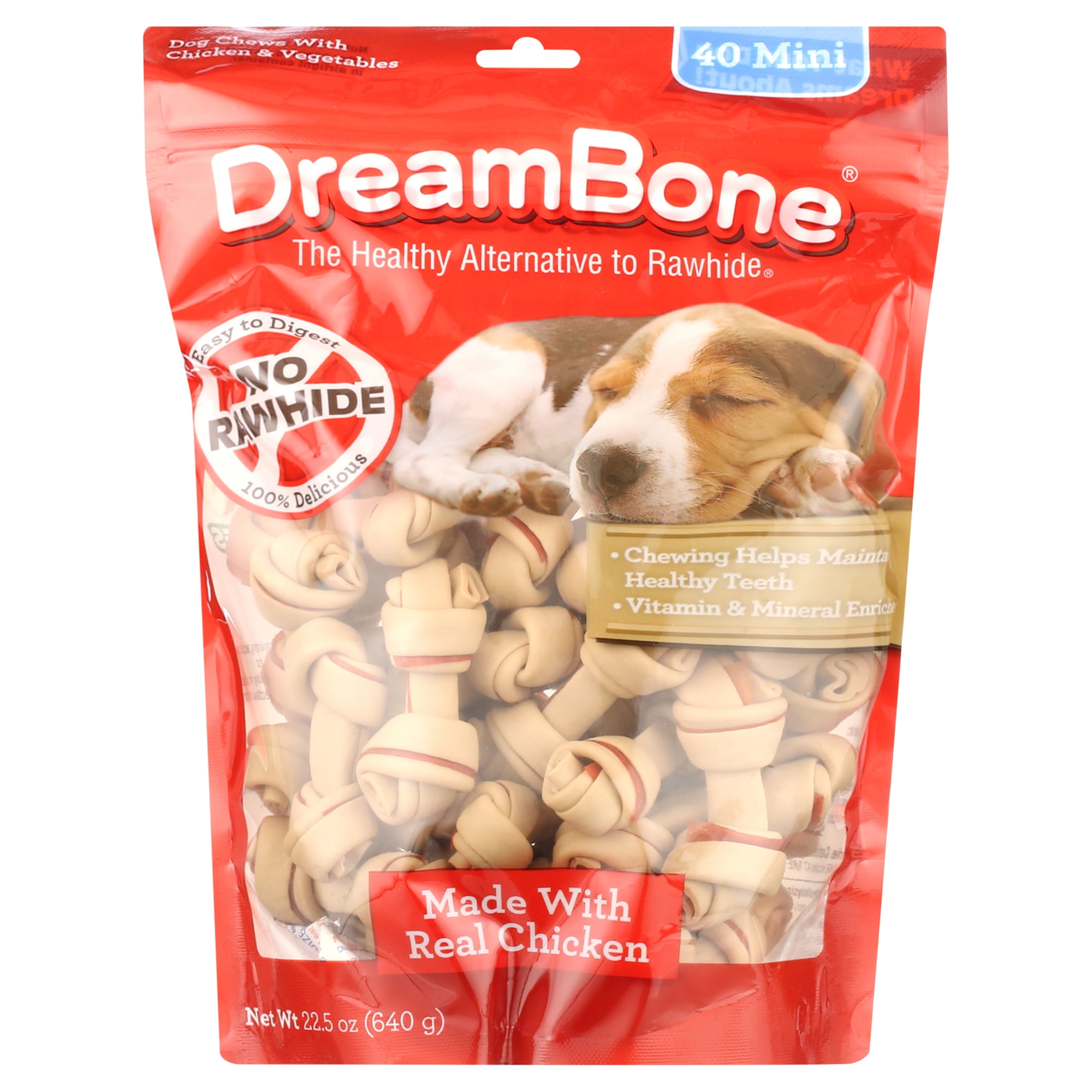 (3 pack) DreamBone Chicken Flavored Rawhide-Free Dog Chews, Mini, 22.5 Oz. (40 Count)