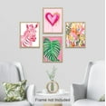 thumbnail image 5 of PixonSign Adhesive Wall Art Love and Wildlife Striped Zebra and Heart Illustrations Posters, Set of 4 Pink Preppy Room Digital Art Minimalism Colorful Canvas Prints for Home Decor - 8"x10", 5 of 5