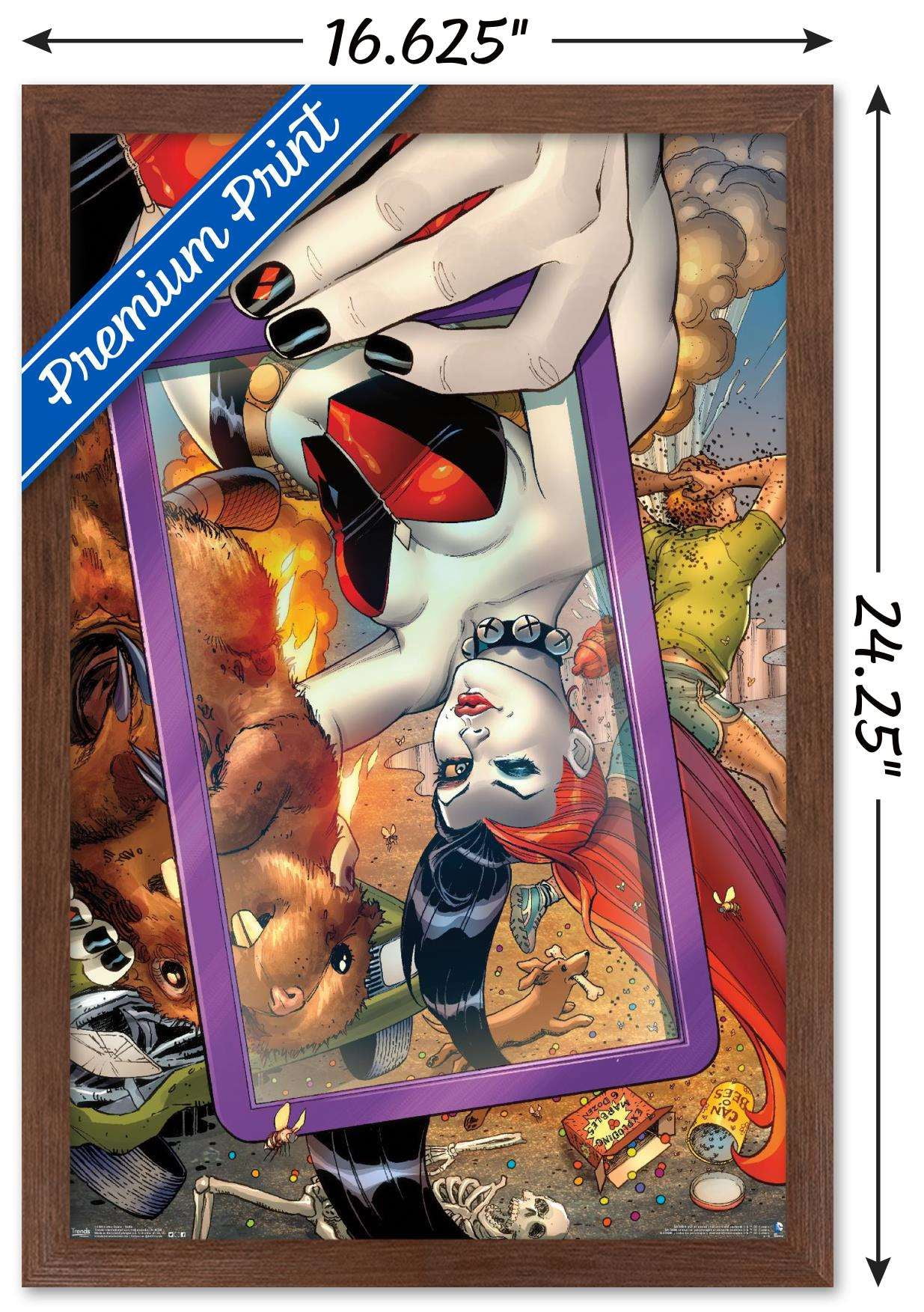DC Comics - Harley Quinn - Selfie Wall Poster, 14.725" x 22.375", Framed