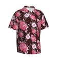 thumbnail image 2 of Balery Rose Flowers Print Men's Hawaiian Shirts Short Sleeve Beach Shirt Relaxed Fit Vacation Button Down Shirts-Small, 2 of 9