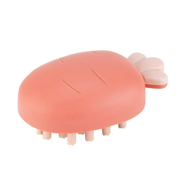 Guardurnaity Cepillo suave y elástico para de cabello y masaje del cuero cabelludo, peine de silicona para champú, no tóxico Cuidado del cabello Rojo