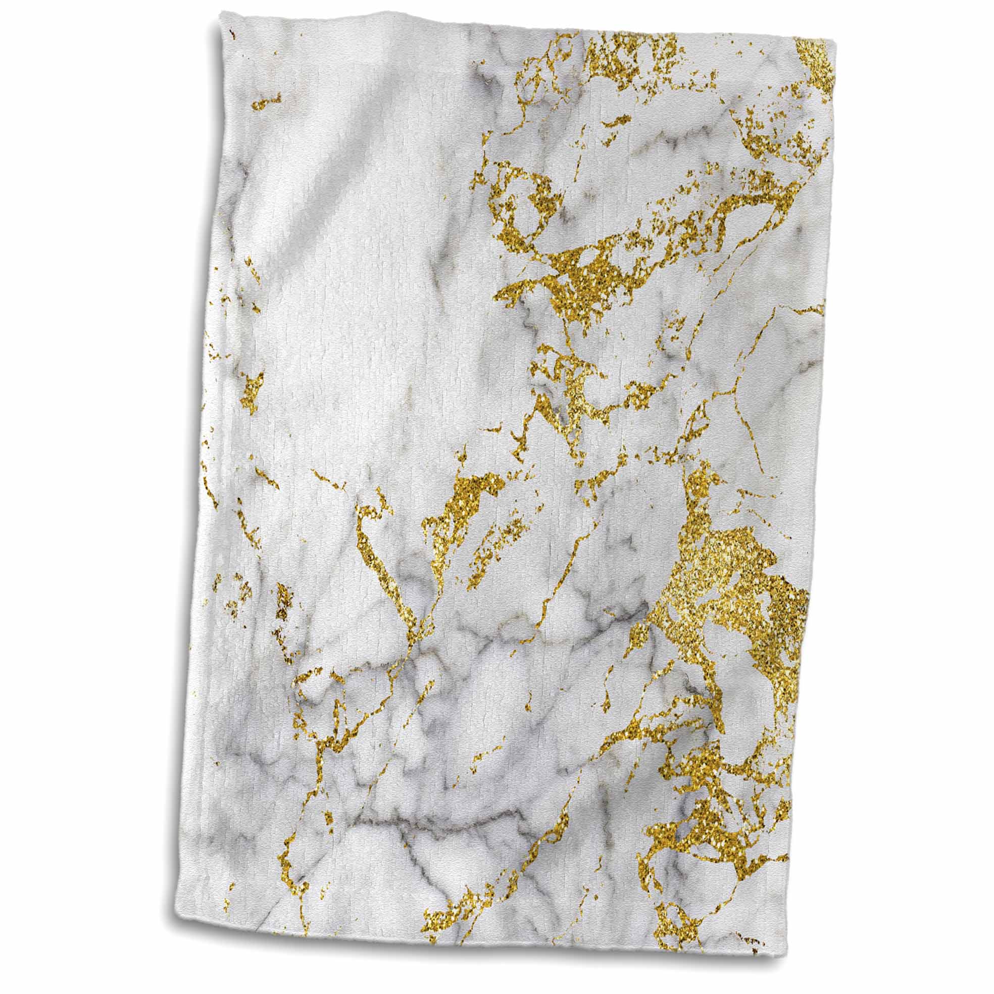 3dRose Image of Trendy Luxury Gold Metal Glitter Veins Gray Marble