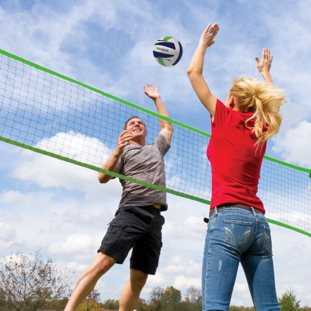 Wild Sports Easy Setup Better VolleyBall Set - Complete and Durable VolleyBall Set with 8 Ft Net, 1 VolleyBall, and Pump