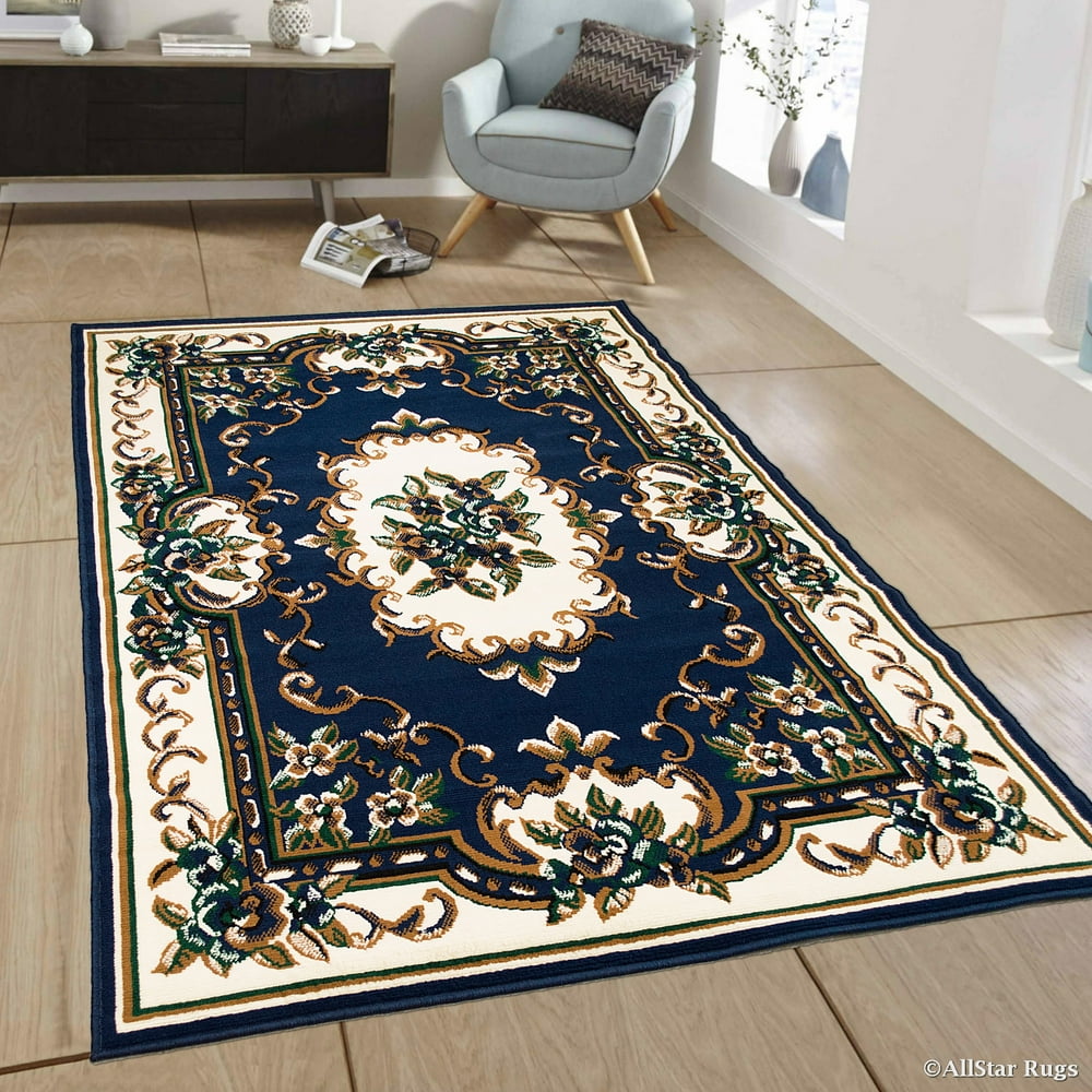 Allstar Blue Woven High Quality Rug. Traditional. Persian. Flower
