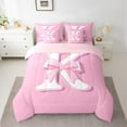 thumbnail image 2 of Erosebridal Monogrammed K Bedding Sets Queen Size, Initial Letter Comforter Sets with Sheets, Pink Bow Reversible Bed Set, Super Cozy Bedroom Decor, 7-Piece, 2 of 6