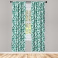 thumbnail image 3 of Ambesonne Floral Curtains, Small Flowers Foliage Art, Pair of 28"x95", Jade Green Pale Salmon, 3 of 5