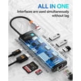thumbnail image 2 of Estación de acoplamiento USB C Hub Baseus 8 en 1 con HDMI 4K 3 USB 3.0, 2 of 6