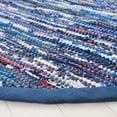 thumbnail image 3 of SAFAVIEH Rag Dania Striped Cotton Area Rug, Blue/Multi, 6' x 6' Round, 3 of 11