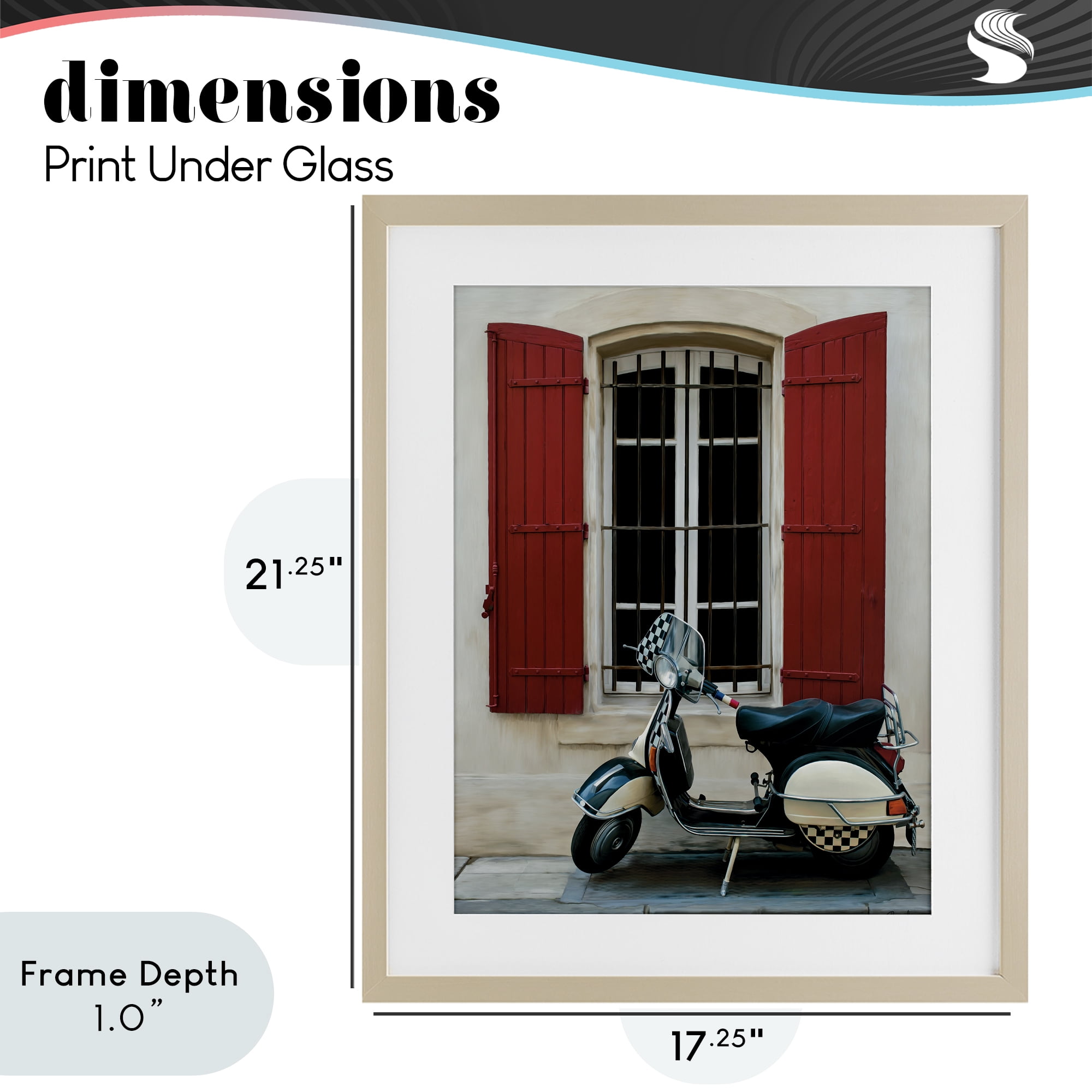 Stupell Industries Two Wheel Dream Birch Framed Print Under Glass, design by Renel Peters