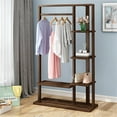 thumbnail image 2 of Wisfor 5 Tier Bamboo Clothes Rail Rack Portable Open Wardrobe for Hanging Clothes Garment Rack Stand, 2 of 9