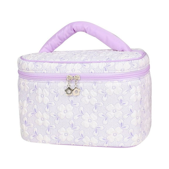 Blasgw Makeup Bag With High Value And Large Capacity Travel Makeup Bag Portable Handbag Cosmetics Storage Bag Purple