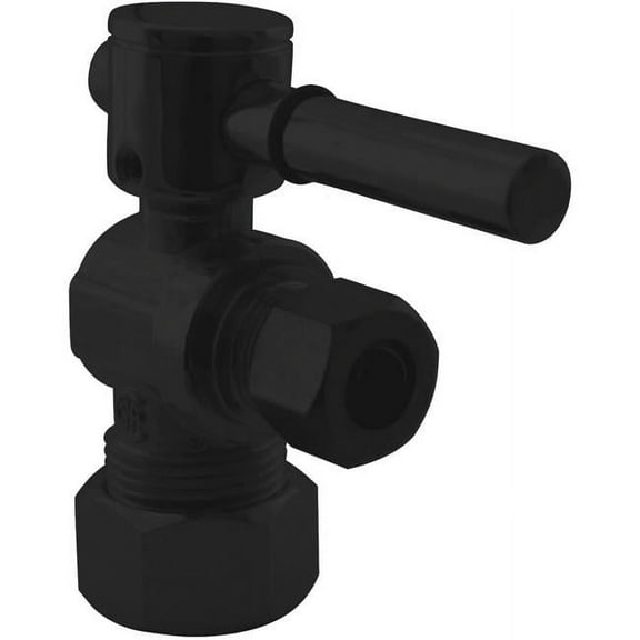 Westbrass D105BL-62 0.5 x 0.375 in. 0.25 Turn Angle Stop LVR, Powder Coat Flat Black