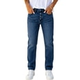 thumbnail image 4 of QIYAGBSA Women's Straight Leg Jeans High Waisted Button Fly Five Pocket Denim Casual Everyday Wear (Dark Blue, M), 4 of 6