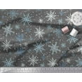 thumbnail image 3 of Soimoi Gray Cotton Duck Fabric Snow Flakes & Star Printed Craft Fabric by the Yard 42 Inch Wide, 3 of 3