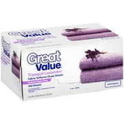 Great Value Tranquil Lavender Dryer Sheets Fabric Softener, 160 Count