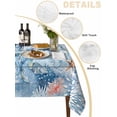 thumbnail image 2 of Coastal Blue Crab Table Cloth, Ocean Nautical Starfish Coral Wooden Waterproof Tablecloth for Rectangle Tables, Reusable Washable Fabric Table Cover for Restaurant Kitchen Dining Tables 52"x70", 2 of 6