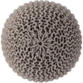 thumbnail image 4 of · REDEARTH · Round Pouf Foot Stool Bean Bag Ottoman - Knit Braided Cord Boho Pouffe Poof Accent Beanbag Chair Footrest for The Living Room, Bedroom, Nursery, Patio, Lounge (19.5"x19.5"x14") - Taupe, 4 of 7