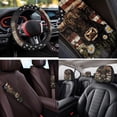 thumbnail image 4 of Uorisanigo Highland Cow 14 Pieces Automobile Seat Cover Sets Steering Wheel Cover Car Headrest Cover Center Console Cover Cars Seat Belt Pad Cover Wristlet Keychain Comfortable for Car,Suv, 4 of 6