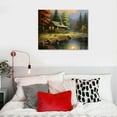 thumbnail image 4 of JRXY  Canvas Painting - Village Prints Pictures Farmhouse Mountain Lake Nature Wall Art for Living Room Bedroom Decor 20x16in, 4 of 4