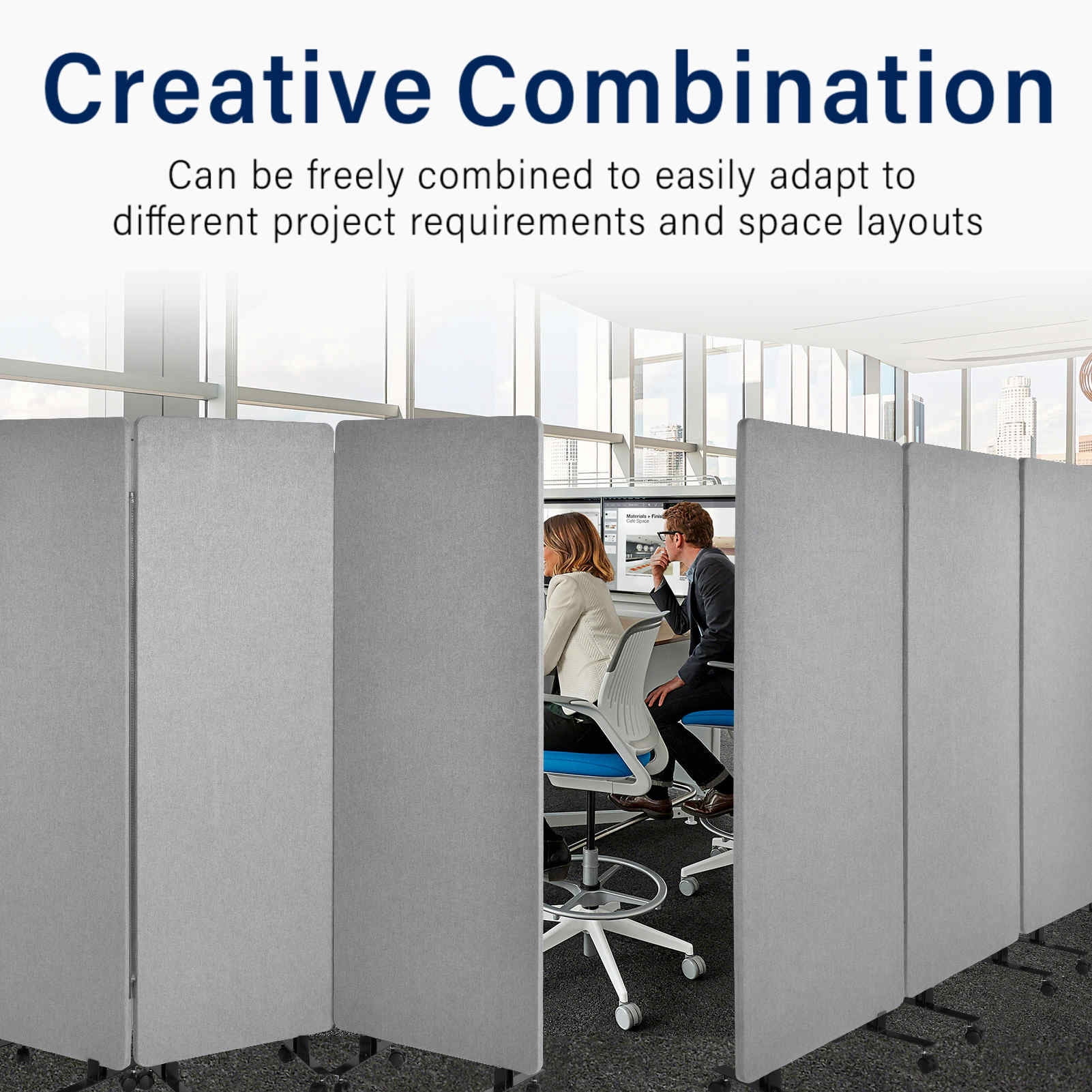 Sound Proof Dividers Wall Divider with Wheels Portable Room Separators Freestanding Sound Dampening Acoustic Wall Partition for Home