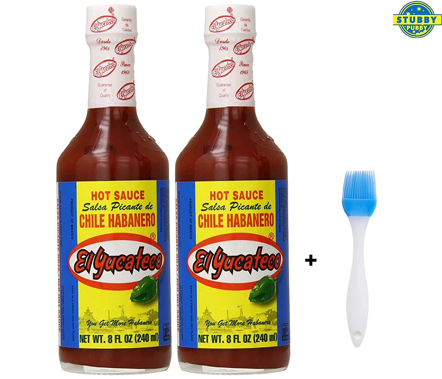 El Yucateco Hot Sauce Chile Habanero Salsa Picante Red 8 Ounce (2 Pack