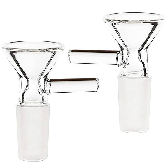 4PCS 14mm Heat-Resistant Borosilicate Glass Funnel , Mini Bowl Piece with Handle for Home Kitchen