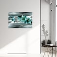 thumbnail image 2 of ZHONGYUTONG Teal Lily Canvas Wall Art Abstract Abstract Turquoise Canvas Flower Pictures Modern Floral Painting for Bedroom Decor Framed (12.00" x 18.00"), 2 of 5
