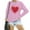 Pink, variant on asdoklhq Womens Casual Love Heart Shirts Women's Fashion Long Sleeve Printed Sweatershirt Loosen Blouse Black 3X