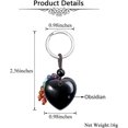 thumbnail image 5 of Llavero con borlas de cuentas de piedras preciosas ZHAOCHENG cuarzo rosa natural forma de corazón 7 chakras, 5 of 5