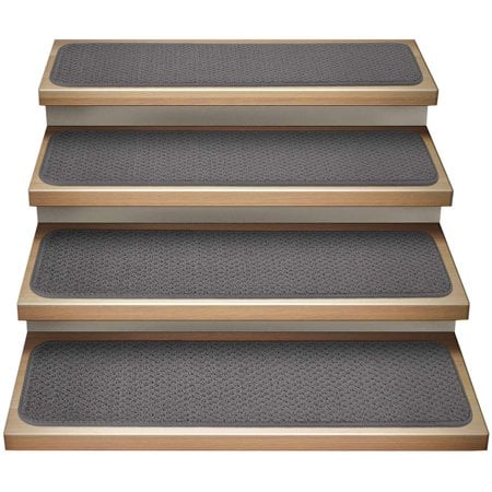 House Home et Plus Ensemble de 15 Marches d'Escalier d'Intérieur Attachable - Gris - 8 Pouces X 27 Pouces