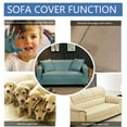 thumbnail image 5 of Dowbom Stretch Couch Cover,Living Room Sofa Slipcover with Elastic Bottom Furniture Protector Universal Washable Non-slip Sofa Cover for 1/2/3/4 Cushion Couch-4 Seater-green, 5 of 8