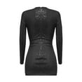 thumbnail image 5 of Oksale Womens Sparkly Sequin Dresses Slim Fit Mini Dress Cozy Long Sleeve Dresses Sexy Deep V Neck Party Dress 2025 Black M, 5 of 5