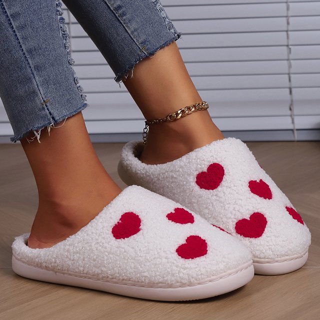 Zapatillas térmicas planas con forma de corazón, antideslizantes, esponjosas, para hombres y mujeres DQrwqpou Tenis De Mujer Tenis De Hombre