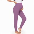 thumbnail image 2 of Ketyyh-chn99 Maternity Leggings Skinny Pregnancy Denim Pants Women's Solid Color Flares Ankle Fashion Pants Trouser Maternity Clothes Purple,2XL, 2 of 5