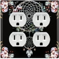 thumbnail image 1 of Metal Light Switch Plate Cover Beaded Feather Dreamcatcher Black DRM008, 1 of 13