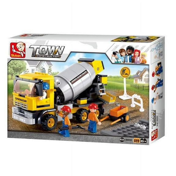 Construction Cement Mixer Truck Building Brick Kit (296 Pcs)