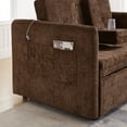 thumbnail image 6 of Noodeniya 57" 3 In 1 Convertible Sleeper Couch Bed with two cup holders, pull out sofa bed with USB and Side Pocket, Brown, 6 of 17