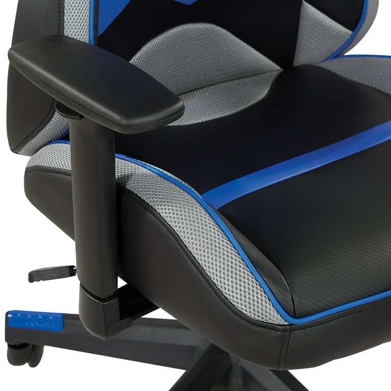 Xeno High Back Gaming Chair - Black, Blue - OSP Gaming Chairs by Office Star Products