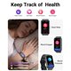thumbnail image 4 of Health Fitness Tracker con frecuencia cardíaca 24/7, oxígeno sanguíneo, presión arterial, rastreador de sueño, rastreadores de actividad impermeables 5 ATM con rastreador de pasos, podómetro (bandas S, 4 of 5