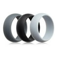 thumbnail image 2 of Runquan 3X 3Pcs 8mm Wide Flexible Rubber Silicone Wedding Finger Band US Size11, 2 of 8