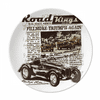 Classic Cars Newspaper Pattern Illustration Plate Decorative Porcelain Salver Tableware Dinner Dish