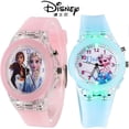 thumbnail image 2 of Disney-Reloj de pulsera de cuero con luz Led brillante para niños, cronógrafo de cuarzo con diseño de princesa de Frozen, regalo de Navidad, 2 of 4