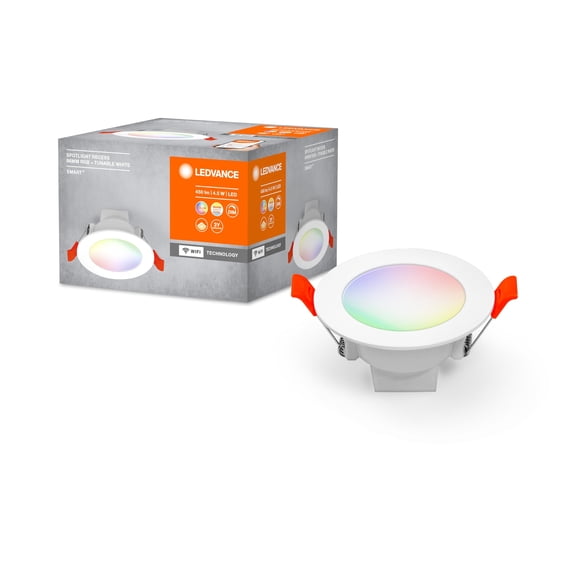 LEDVANCE LED SPOT INTEGRATED Ø 8,6cm, in-ceiling spotlight with 100° angle indoor use, dimmable
