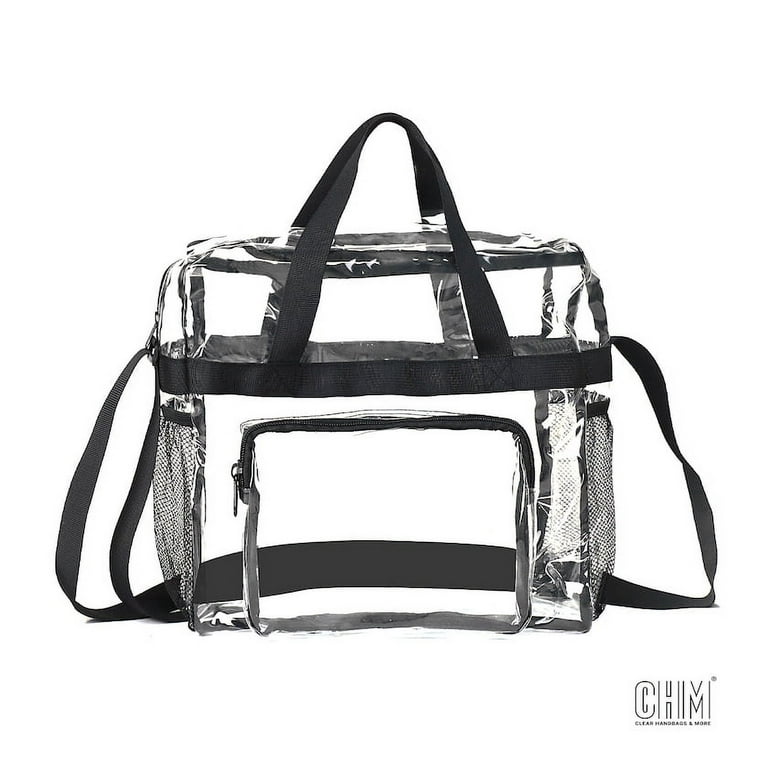 Clear Handbags Clear Bag Stadium Approved for Women and Men See Through Transparent Clear Tote Bag 12x12x6 for Work Concerts or Sporting Events (ch